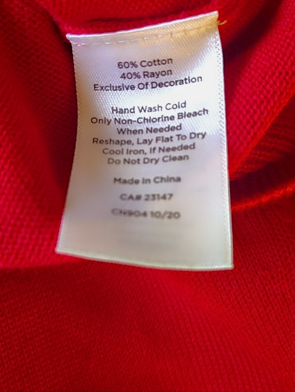 🖤NWOT Talbots Red 'Je t'aime' Floral Heart Sweater Size L - Cotton/Rayon🖤 - Picture 7 of 8